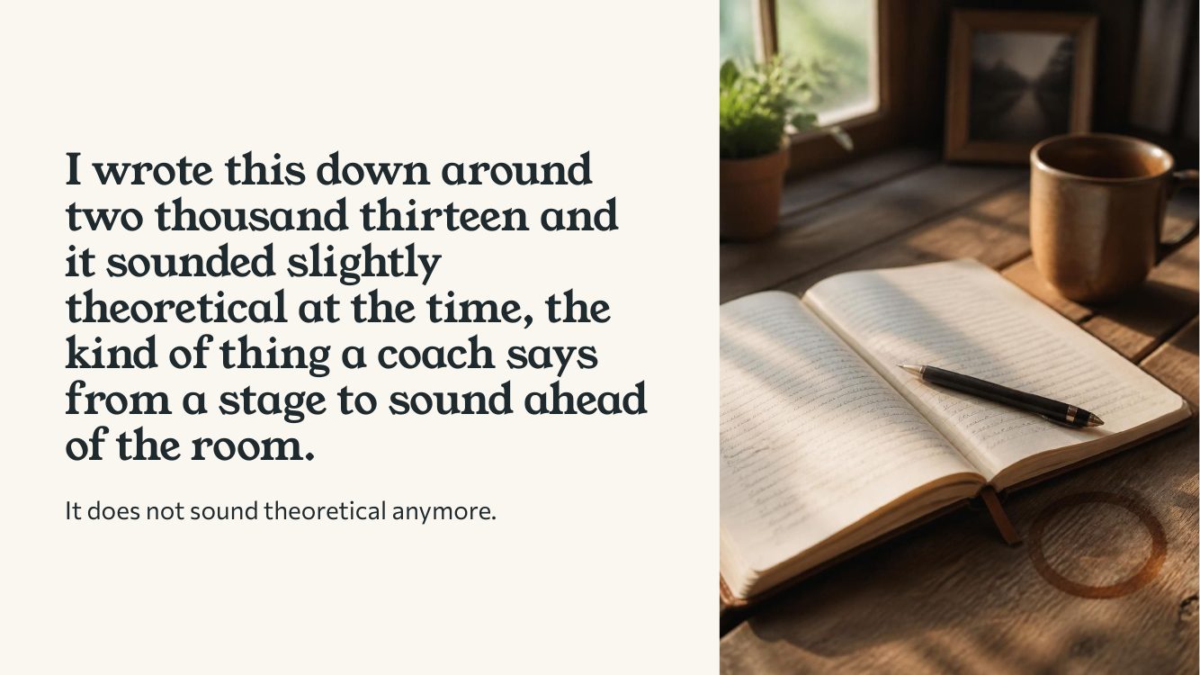It sounded slightly theoretical at the time