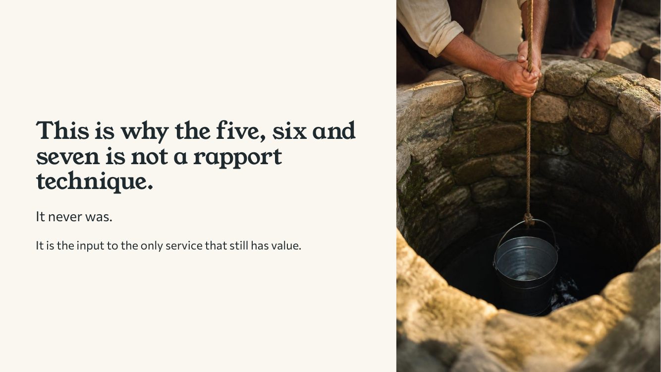 The five, six and seven is not a rapport technique