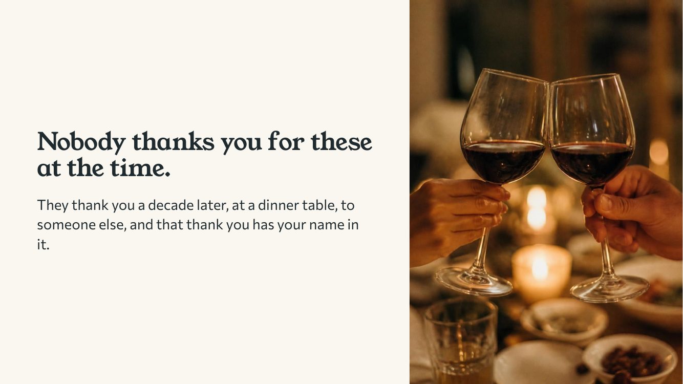 They thank you a decade later