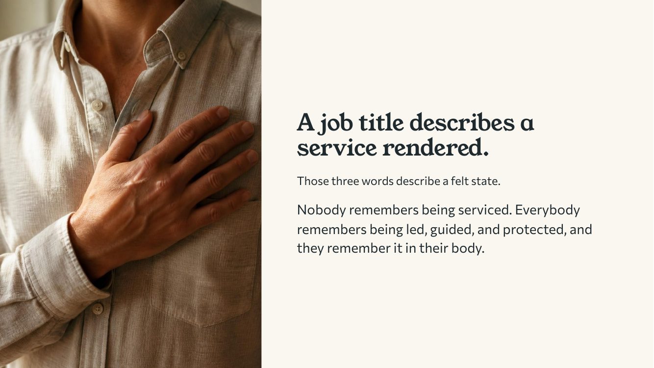 A job title describes a service rendered